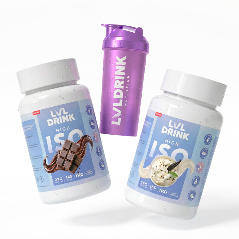 Pack proteínas LVLDRINK suplemento proteico sabor chocolate y vainilla