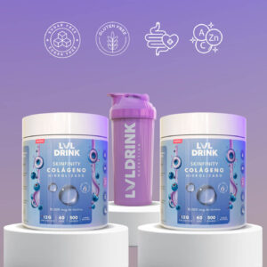 Pack Doble Colágeno Hidrolizado con Biotina y vitaminas | Lvldrink + Shaker