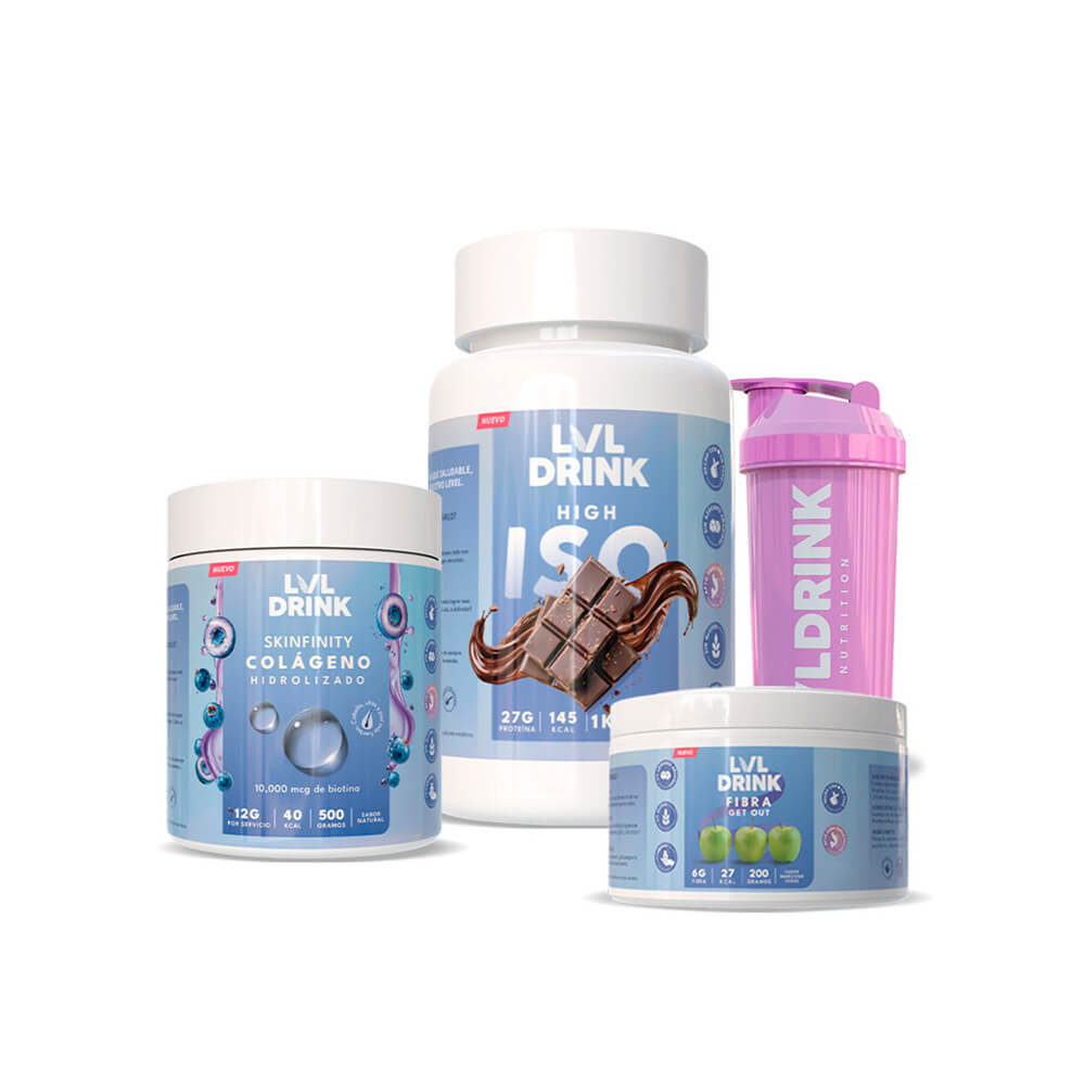 Pack Completo Lvldrink – Proteína Chocolate + Colágeno + Fibra Manzana | Shaker Gratis - Imagen 3