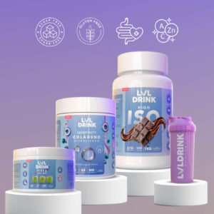 Pack Completo Lvldrink – Proteína Chocolate + Colágeno + Fibra Manzana | Shaker