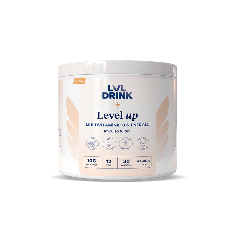 Multivitamínico energizante Level Up de LVLDRINK sabor arándano